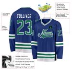 Personalized Royal Kelly Green-White Hockey Jersey Team Custom Name and Number