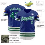 Personalized Royal Kelly Green-White Line Authentic Baseball Jersey Team Custom Name and Number