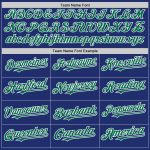 Personalized Royal Kelly Green-White Line Authentic Baseball Jersey Team Custom Name and Number