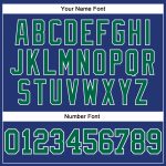 Personalized Royal Kelly Green-White Long Sleeve Performance T-Shirt Team Custom Name and Number