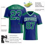 Personalized Royal Kelly Green-White Mesh Authentic Football Jersey