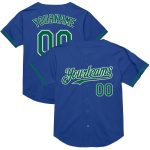 Personalized Royal Kelly Green-White Mesh Authentic Throwback Baseball Jersey Team Custom Name and Number