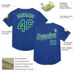 Personalized Royal Kelly Green-White Mesh Authentic Throwback Baseball Jersey Team Custom Name and Number