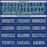 Personalized Royal Kelly Green-White Mesh Authentic Throwback Football Jersey Team Custom Name and Number