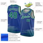 Personalized Royal Kelly Green-White Triangle Shapes Authentic City Edition Basketball Jersey Team Custom Name and Number