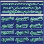 Personalized Royal Kelly Green-White Two-Button Unisex Softball Jersey