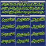 Personalized Royal Kelly Green-Yellow Authentic Sleeveless Baseball Jersey Team Custom Name and Number