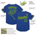 Personalized Royal Kelly Green-Yellow Mesh Authentic Throwback Baseball Jersey Team Custom Name and Number