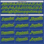 Personalized Royal Kelly Green-Yellow Mesh Authentic Throwback Baseball Jersey Team Custom Name and Number