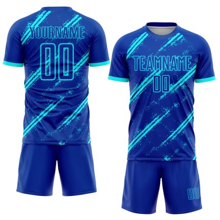 Personalized Royal Lakes Blue Sublimation Soccer Uniform Jersey Team Custom Name and Number