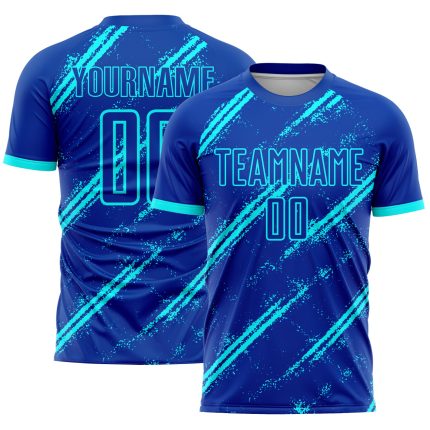 Personalized Royal Lakes Blue Sublimation Soccer Uniform Jersey Team Custom Name and Number