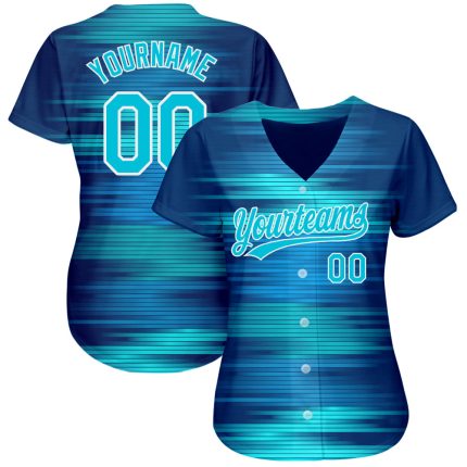 Personalized Royal Lakes Blue-White 3D Pattern Design Authentic Baseball Jersey Team Custom Name and Number