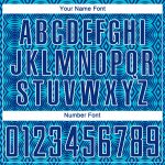 Personalized Royal Lakes Blue-White Geometric Shapes Sublimation Soccer Uniform Jersey Team Custom Name and Number