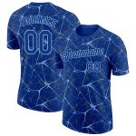Personalized Royal Light Blue 3D Pattern Design Abstract Network Performance T-Shirt Team Custom Name and Number