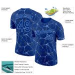Personalized Royal Light Blue 3D Pattern Design Abstract Network Performance T-Shirt Team Custom Name and Number