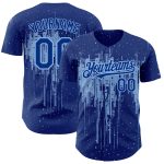 Personalized Royal Light Blue 3D Pattern Design Dripping Splatter Art Authentic Baseball Jersey Team Custom Name and Number