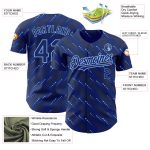 Personalized Royal Light Blue 3D Pattern Design Slant Lines Authentic Baseball Jersey Team Custom Name and Number