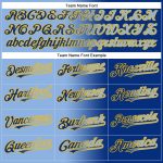 Custom Light Blue Gold Gradient Baseball Jersey with Name and Number - Personalized Fashion Team Apparel Personalized Royal