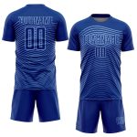 Custom Soccer Uniform Jersey with Personalized Name and Number - Light Blue Gradient Geometric Lines Design Personalized