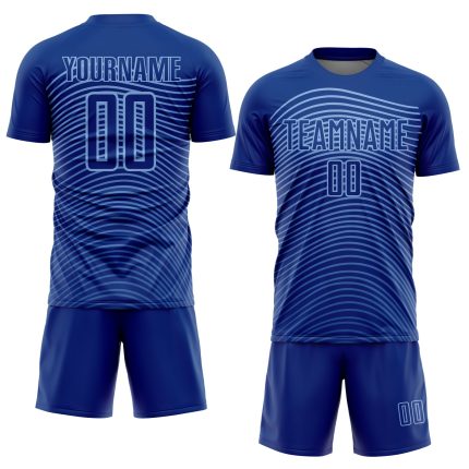Custom Soccer Uniform Jersey with Personalized Name and Number - Light Blue Gradient Geometric Lines Design Personalized
