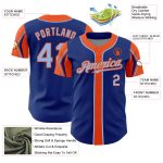 Custom Name and Number Baseball Jersey in Personalized Royal Light Blue-Orange - Authentic Team Jersey in 3 Colors Personalized