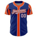 Custom Name and Number Baseball Jersey in Personalized Royal Light Blue-Orange - Authentic Team Jersey in 3 Colors Personalized