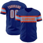 Personalized Authentic Baseball Jersey in Royal Light Blue and Orange Personalized Royal Light Blue-Orange Authentic Baseball