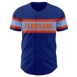 Personalized Authentic Baseball Jersey in Royal Light Blue and Orange Personalized Royal Light Blue-Orange Authentic Baseball