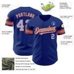 Custom Name and Number Authentic Baseball Jersey - Personalized Royal Light Blue-Orange Team Jersey Personalized Royal Light