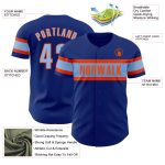 Personalized Authentic Baseball Jersey in Royal Light Blue and Orange Personalized Royal Light Blue-Orange Authentic Baseball