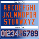 Custom Name and Number Unisex Softball Jersey - Personalized Royal Light Blue-Orange Gradient Two-Button Fashion Personalized