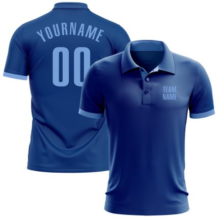 Custom Name and Number Performance Golf Polo Shirt - Personalized Royal Light Blue Team Shirt Personalized Royal Light Blue