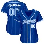 Customizable Light Blue Pinstripe Baseball Jersey with Team Name and Number - Authentic Design Personalized Royal Light Blue