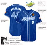 Customizable Light Blue Pinstripe Baseball Jersey with Team Name and Number - Authentic Design Personalized Royal Light Blue