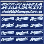 Custom Name and Number Unisex Softball Jersey - Personalized Royal Light Blue Pinstripe Two-Button Design Personalized Royal