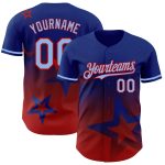 Personalized Twinkle Star Baseball Jersey - Custom Name & Number - Light Blue-Red 3D Gradient Design Personalized Royal Light