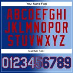 Custom Gradient Baseball Jersey - Personalized Light Blue-Red with Team Name and Number Personalized Royal Light Blue-Red