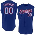 Personalized Light Blue Red Baseball Jersey - Authentic Sleeveless Design Personalized Royal Light Blue-Red Authentic Sleeveless