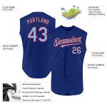 Personalized Light Blue Red Baseball Jersey - Authentic Sleeveless Design Personalized Royal Light Blue-Red Authentic Sleeveless