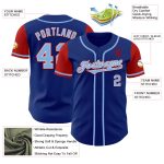 Custom Name Number Authentic Two Tone Baseball Jersey - Personalized Light Blue Red Team Jersey Personalized Royal Light
