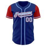 Custom Name Number Authentic Two Tone Baseball Jersey - Personalized Light Blue Red Team Jersey Personalized Royal Light