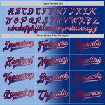 Custom Name and Number Bomber Jacket for Team - Light Blue Red Varsity Full-Snap Gradient Fashion Outerwear Personalized