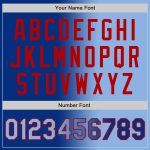 Custom Name and Number Bomber Jacket for Team - Light Blue Red Varsity Full-Snap Gradient Fashion Outerwear Personalized