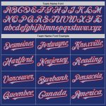 Custom Name and Number Authentic Baseball Jersey in Light Blue and Red - Personalized Team Jersey Personalized Royal Light