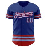Custom Name and Number Authentic Baseball Jersey in Light Blue and Red - Personalized Team Jersey Personalized Royal Light