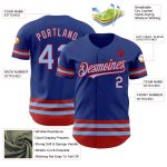 Custom Name and Number Authentic Baseball Jersey in Light Blue and Red - Personalized Team Jersey Personalized Royal Light