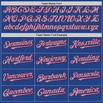 Custom Light Blue Red Mesh Baseball Jersey with Personalized Name and Number - Authentic Throwback Design Personalized Royal