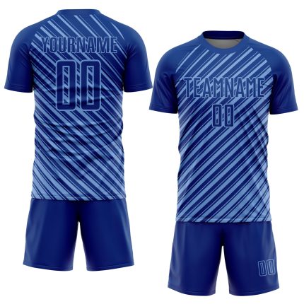 Custom Soccer Jersey with Personalized Name and Number - Royal Light Blue Sublimation Uniform Personalized Royal Light Blue