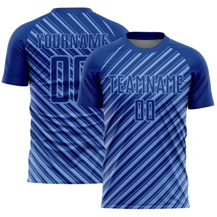 Custom Soccer Jersey with Personalized Name and Number - Royal Light Blue Sublimation Uniform Personalized Royal Light Blue