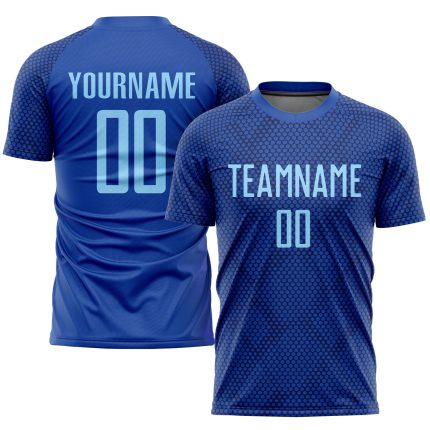 Custom Name and Number Light Blue Soccer Jersey - Personalized Sublimation Team Uniform Personalized Royal Light Blue Sublimation